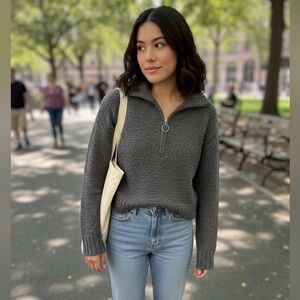 Lucky Brand Charcoal Knit Pullover